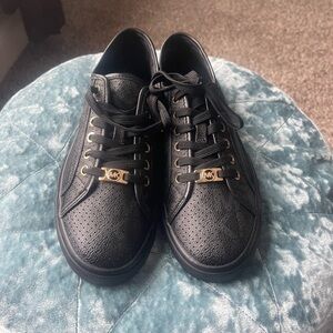 Michael Kors Black Sneakers with Gold Accents